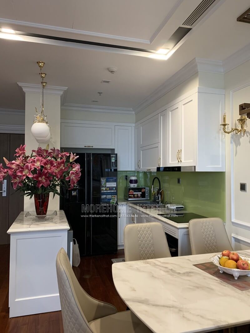 Sáng tạo với không gian nội thất phòng bếp nhỏ mang phong cách tân cổ điển Thiết kế nhà bếp tiện nghi sang trọng